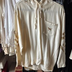 Cream Hoodie with Gold Accents